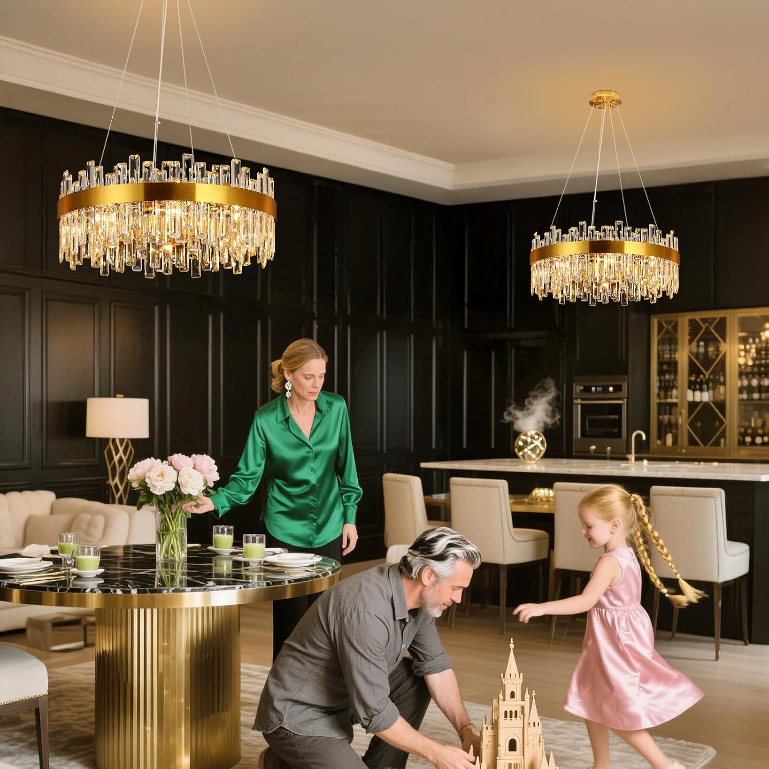 Crystal Gold Chandelier