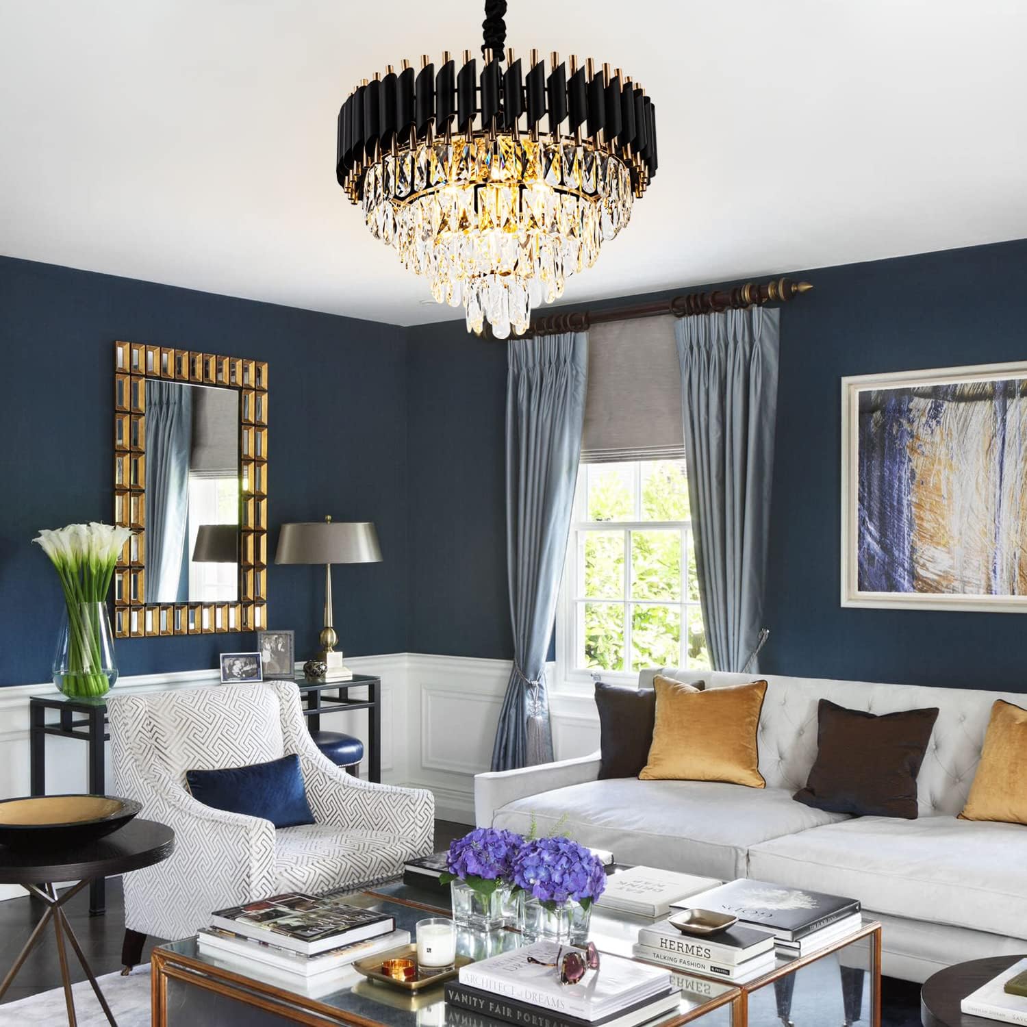 Luxe Contemporary Modern Crystal Chandelier