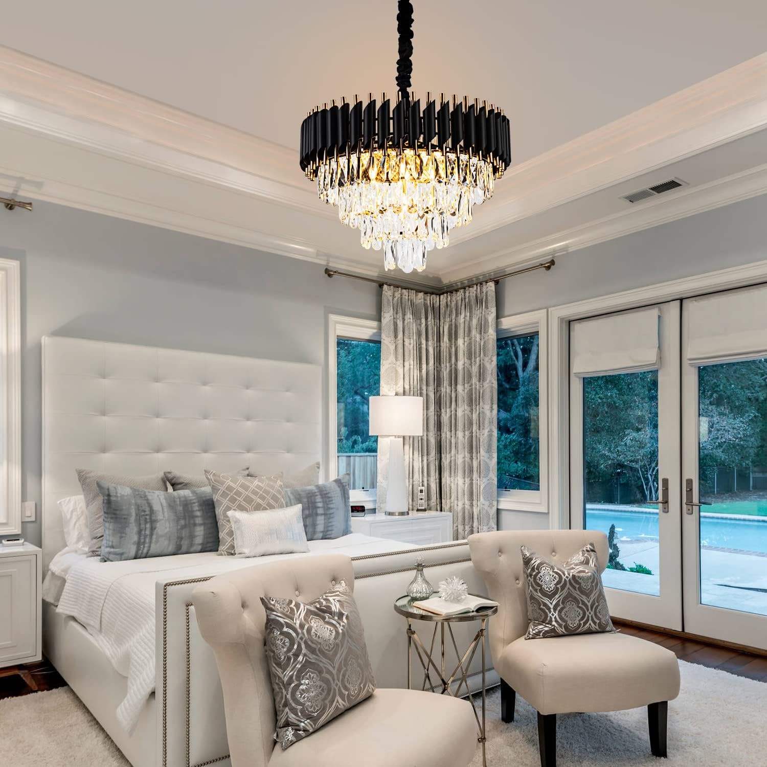 Luxe Contemporary Modern Crystal Chandelier