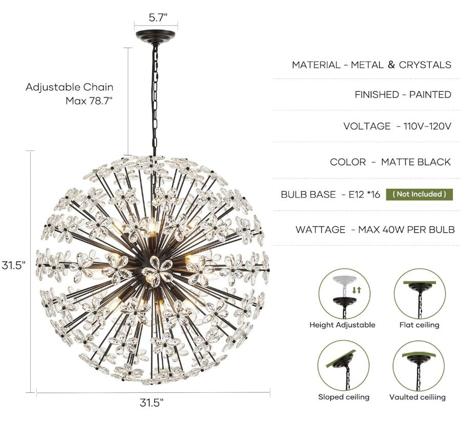 New Decoration Crystal Sputnik Chandelier